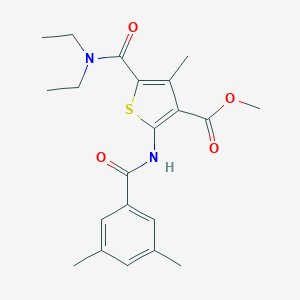 molecular formula C21H26N2O4S B450965 Methyl 5-(diethylcarbamoyl)-2-{[(3,5-dimethylphenyl)carbonyl]amino}-4-methylthiophene-3-carboxylate 