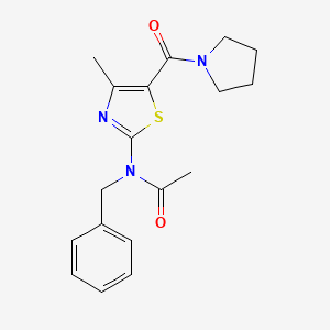 molecular formula C18H21N3O2S B4509651 N-benzyl-N-[4-methyl-5-(1-pyrrolidinylcarbonyl)-1,3-thiazol-2-yl]acetamide 