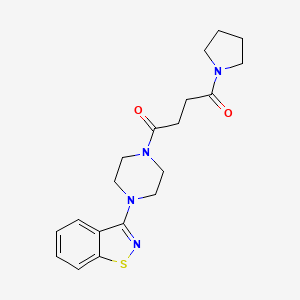 molecular formula C19H24N4O2S B4509667 3-{4-[4-oxo-4-(1-pyrrolidinyl)butanoyl]-1-piperazinyl}-1,2-benzisothiazole 