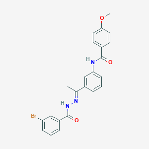 N-{3-[N-(3-bromobenzoyl)ethanehydrazonoyl]phenyl}-4-methoxybenzamide