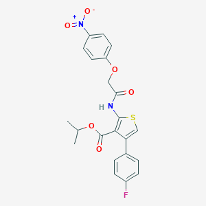 Isopropyl 4-(4-fluorophenyl)-2-[({4-nitrophenoxy}acetyl)amino]thiophene-3-carboxylate