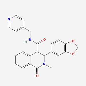 3-(1,3-benzodioxol-5-yl)-2-methyl-1-oxo-N-(4-pyridinylmethyl)-1,2,3,4-tetrahydro-4-isoquinolinecarboxamide