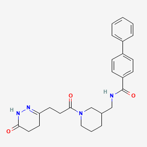 N-({1-[3-(6-oxo-1,4,5,6-tetrahydro-3-pyridazinyl)propanoyl]-3-piperidinyl}methyl)-4-biphenylcarboxamide