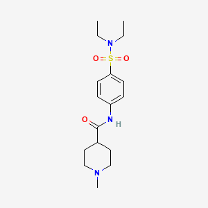 molecular formula C17H27N3O3S B4509692 N-{4-[(diethylamino)sulfonyl]phenyl}-1-methyl-4-piperidinecarboxamide 