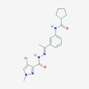 N-(3-{N-[(4-bromo-1-methyl-1H-pyrazol-3-yl)carbonyl]ethanehydrazonoyl}phenyl)cyclopentanecarboxamide