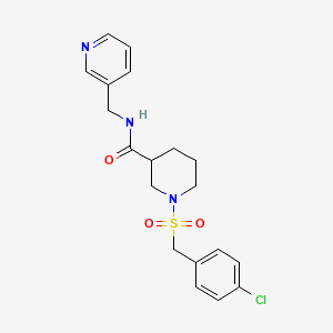 molecular formula C19H22ClN3O3S B4509702 1-[(4-chlorobenzyl)sulfonyl]-N-(3-pyridinylmethyl)-3-piperidinecarboxamide 