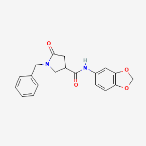 N-1,3-benzodioxol-5-yl-1-benzyl-5-oxo-3-pyrrolidinecarboxamide