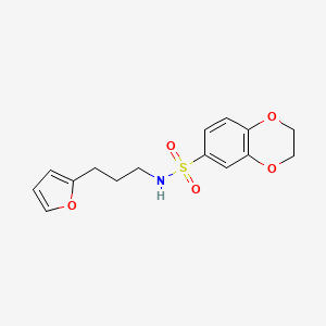 molecular formula C15H17NO5S B4509751 N-[3-(2-furyl)propyl]-2,3-dihydro-1,4-benzodioxine-6-sulfonamide 