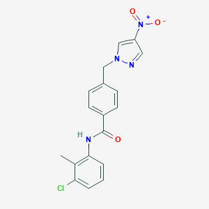 N-(3-chloro-2-methylphenyl)-4-({4-nitro-1H-pyrazol-1-yl}methyl)benzamide