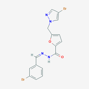 N'-[(Z)-(3-bromophenyl)methylidene]-5-[(4-bromo-1H-pyrazol-1-yl)methyl]furan-2-carbohydrazide