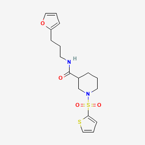 N-[3-(2-furyl)propyl]-1-(2-thienylsulfonyl)-3-piperidinecarboxamide