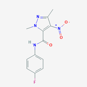 N-(4-fluorophenyl)-1,3-dimethyl-4-nitro-1H-pyrazole-5-carboxamide