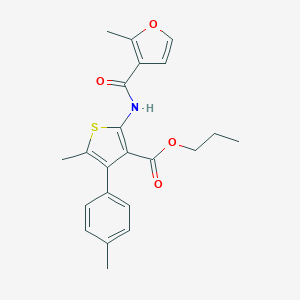 molecular formula C22H23NO4S B450984 Propyl 5-methyl-2-[(2-methyl-3-furoyl)amino]-4-(4-methylphenyl)-3-thiophenecarboxylate 