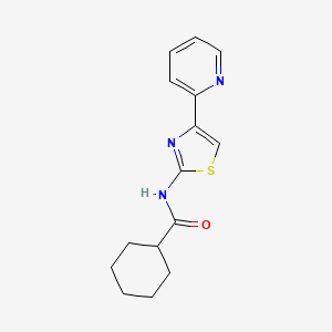 molecular formula C15H17N3OS B4509844 N-[4-(2-pyridinyl)-1,3-thiazol-2-yl]cyclohexanecarboxamide 