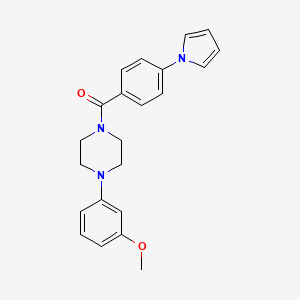 molecular formula C22H23N3O2 B4509853 1-(3-methoxyphenyl)-4-[4-(1H-pyrrol-1-yl)benzoyl]piperazine 