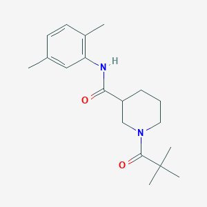 molecular formula C19H28N2O2 B4509866 N-(2,5-dimethylphenyl)-1-(2,2-dimethylpropanoyl)-3-piperidinecarboxamide 