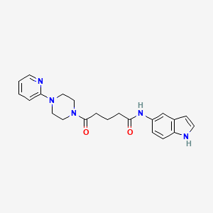 molecular formula C22H25N5O2 B4509872 N-1H-indol-5-yl-5-oxo-5-[4-(2-pyridinyl)-1-piperazinyl]pentanamide 