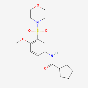 molecular formula C17H24N2O5S B4509888 N-[4-methoxy-3-(4-morpholinylsulfonyl)phenyl]cyclopentanecarboxamide 