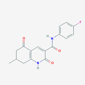 molecular formula C17H15FN2O3 B4509908 N-(4-fluorophenyl)-7-methyl-2,5-dioxo-1,2,5,6,7,8-hexahydro-3-quinolinecarboxamide 