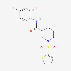 molecular formula C16H16F2N2O3S2 B4509923 N-(2,4-difluorophenyl)-1-(2-thienylsulfonyl)-3-piperidinecarboxamide 