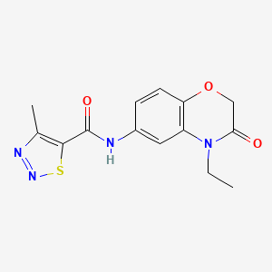 N-(4-ethyl-3-oxo-3,4-dihydro-2H-1,4-benzoxazin-6-yl)-4-methyl-1,2,3-thiadiazole-5-carboxamide