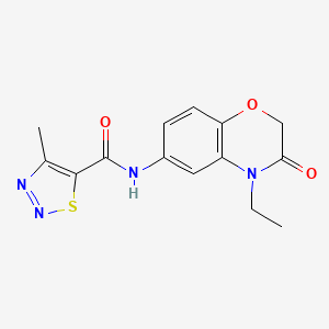 molecular formula C14H14N4O3S B4509927 N-(4-ethyl-3-oxo-3,4-dihydro-2H-1,4-benzoxazin-6-yl)-4-methyl-1,2,3-thiadiazole-5-carboxamide 