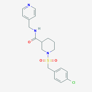 molecular formula C19H22ClN3O3S B4509942 1-[(4-chlorobenzyl)sulfonyl]-N-(4-pyridinylmethyl)-3-piperidinecarboxamide 