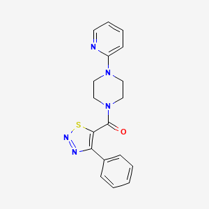 molecular formula C18H17N5OS B4509981 1-[(4-phenyl-1,2,3-thiadiazol-5-yl)carbonyl]-4-(2-pyridinyl)piperazine 