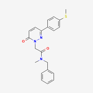 molecular formula C21H21N3O2S B4509984 N-benzyl-N-methyl-2-[3-[4-(methylthio)phenyl]-6-oxo-1(6H)-pyridazinyl]acetamide 