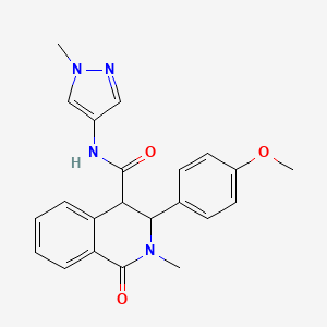 molecular formula C22H22N4O3 B4509990 3-(4-methoxyphenyl)-2-methyl-N-(1-methyl-1H-pyrazol-4-yl)-1-oxo-1,2,3,4-tetrahydro-4-isoquinolinecarboxamide 