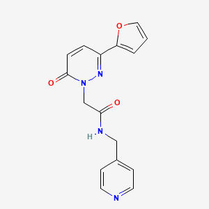 molecular formula C16H14N4O3 B4510011 2-[3-(2-furyl)-6-oxo-1(6H)-pyridazinyl]-N-(4-pyridinylmethyl)acetamide 