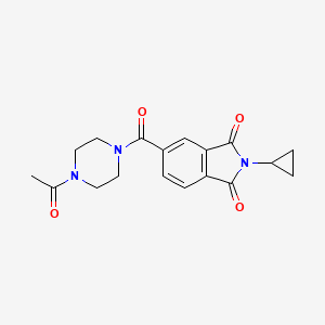 molecular formula C18H19N3O4 B4510016 5-[(4-acetyl-1-piperazinyl)carbonyl]-2-cyclopropyl-1H-isoindole-1,3(2H)-dione 