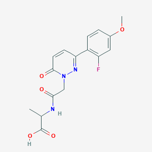 molecular formula C16H16FN3O5 B4510038 N-{[3-(2-fluoro-4-methoxyphenyl)-6-oxo-1(6H)-pyridazinyl]acetyl}alanine 
