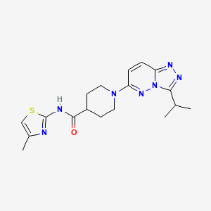 molecular formula C18H23N7OS B4510041 1-(3-isopropyl[1,2,4]triazolo[4,3-b]pyridazin-6-yl)-N-(4-methyl-1,3-thiazol-2-yl)-4-piperidinecarboxamide 