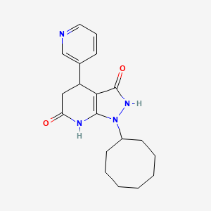 molecular formula C19H24N4O2 B4510045 1-cyclooctyl-4-(3-pyridinyl)-4,7-dihydro-1H-pyrazolo[3,4-b]pyridine-3,6(2H,5H)-dione 