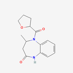 molecular formula C15H18N2O3 B4510056 4-methyl-5-(tetrahydro-2-furanylcarbonyl)-1,3,4,5-tetrahydro-2H-1,5-benzodiazepin-2-one 