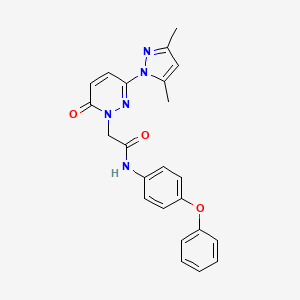 molecular formula C23H21N5O3 B4510059 2-[3-(3,5-dimethyl-1H-pyrazol-1-yl)-6-oxo-1(6H)-pyridazinyl]-N-(4-phenoxyphenyl)acetamide 