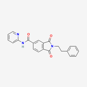 molecular formula C22H17N3O3 B4510071 1,3-dioxo-2-(2-phenylethyl)-N-2-pyridinyl-5-isoindolinecarboxamide 