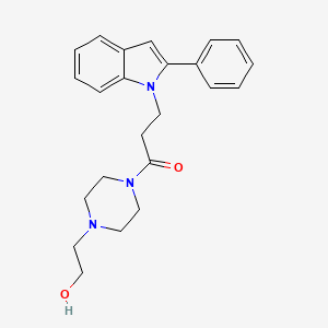 molecular formula C23H27N3O2 B4510101 2-{4-[3-(2-phenyl-1H-indol-1-yl)propanoyl]-1-piperazinyl}ethanol 
