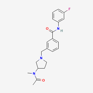 molecular formula C21H24FN3O2 B4510107 3-({3-[acetyl(methyl)amino]pyrrolidin-1-yl}methyl)-N-(3-fluorophenyl)benzamide 