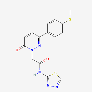 molecular formula C15H13N5O2S2 B4510120 2-[3-[4-(methylthio)phenyl]-6-oxo-1(6H)-pyridazinyl]-N-1,3,4-thiadiazol-2-ylacetamide 