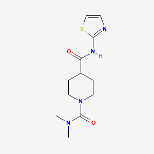 molecular formula C12H18N4O2S B4510133 N~1~,N~1~-dimethyl-N~4~-1,3-thiazol-2-yl-1,4-piperidinedicarboxamide 