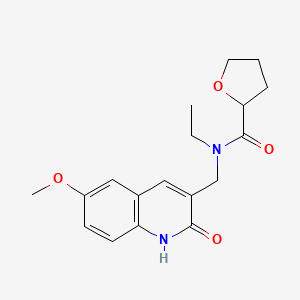 N-ethyl-N-[(2-hydroxy-6-methoxy-3-quinolinyl)methyl]tetrahydro-2-furancarboxamide