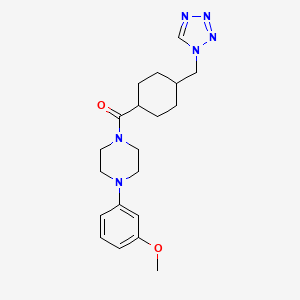 molecular formula C20H28N6O2 B4510157 1-(3-methoxyphenyl)-4-{[4-(1H-tetrazol-1-ylmethyl)cyclohexyl]carbonyl}piperazine 