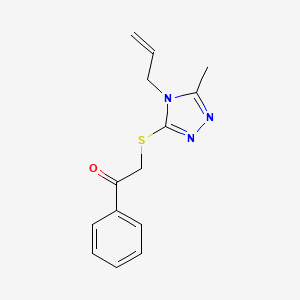 molecular formula C14H15N3OS B4510172 2-[(4-allyl-5-methyl-4H-1,2,4-triazol-3-yl)thio]-1-phenylethanone 