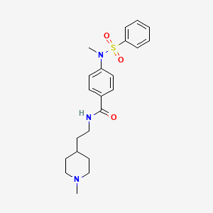 molecular formula C22H29N3O3S B4510194 4-[methyl(phenylsulfonyl)amino]-N-[2-(1-methyl-4-piperidinyl)ethyl]benzamide 