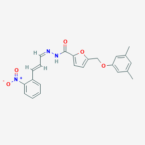 molecular formula C23H21N3O5 B451021 5-[(3,5-dimethylphenoxy)methyl]-N'-(3-{2-nitrophenyl}-2-propenylidene)-2-furohydrazide 