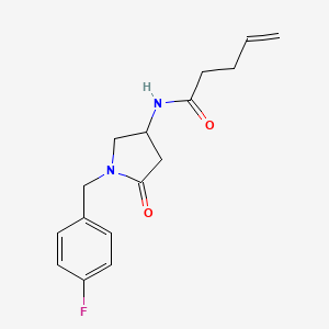 molecular formula C16H19FN2O2 B4510213 N-[1-(4-fluorobenzyl)-5-oxo-3-pyrrolidinyl]-4-pentenamide 
