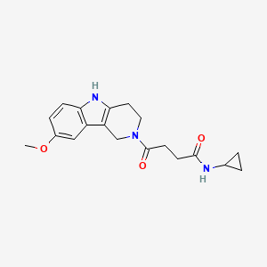 molecular formula C19H23N3O3 B4510220 N-cyclopropyl-4-(8-methoxy-1,3,4,5-tetrahydro-2H-pyrido[4,3-b]indol-2-yl)-4-oxobutanamide 