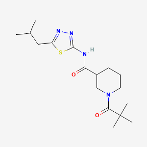 molecular formula C17H28N4O2S B4510225 1-(2,2-dimethylpropanoyl)-N-(5-isobutyl-1,3,4-thiadiazol-2-yl)-3-piperidinecarboxamide 